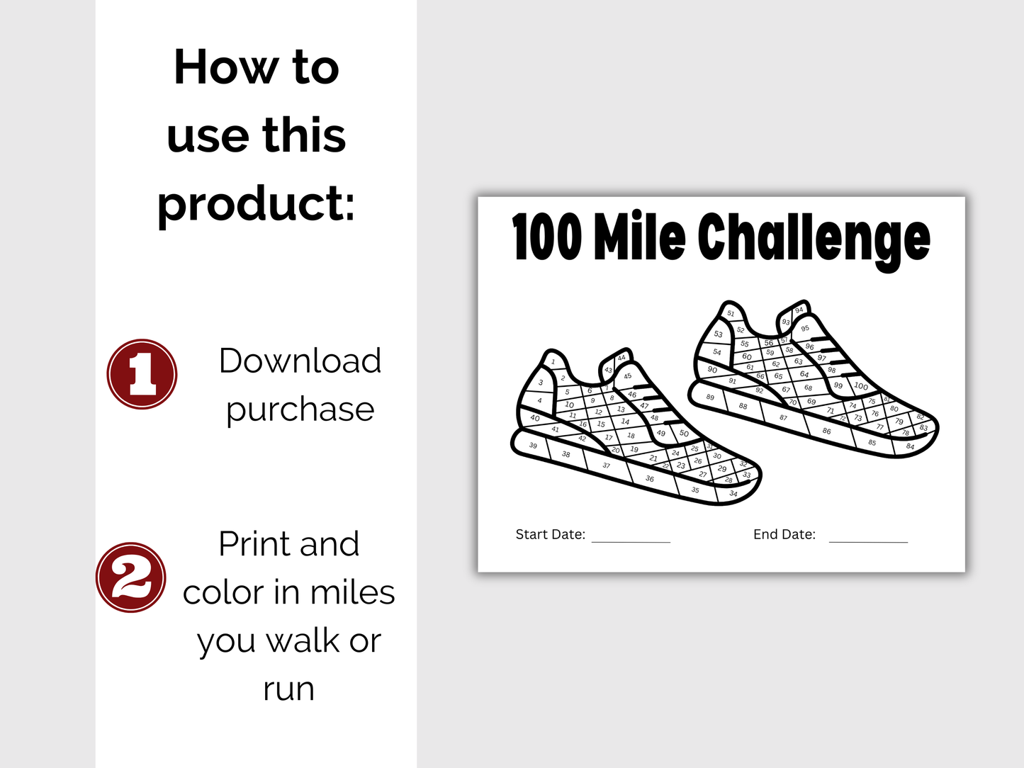 100 Mile Workout Challenge Tracker