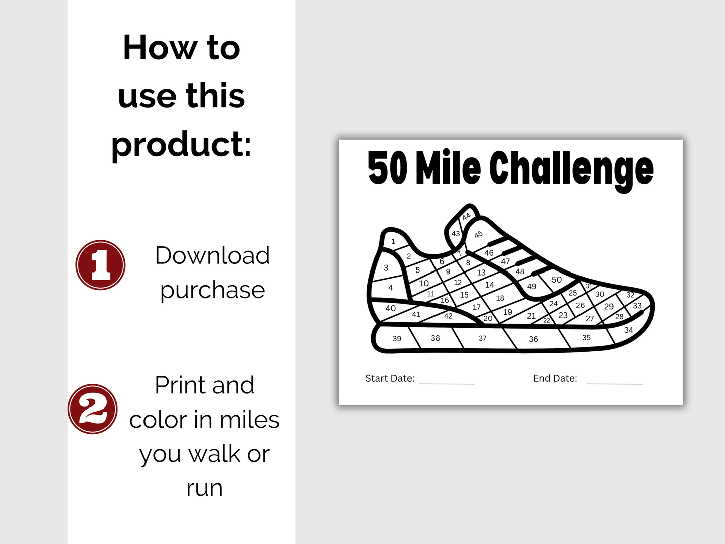 50 Mile Workout Challenge Tracker