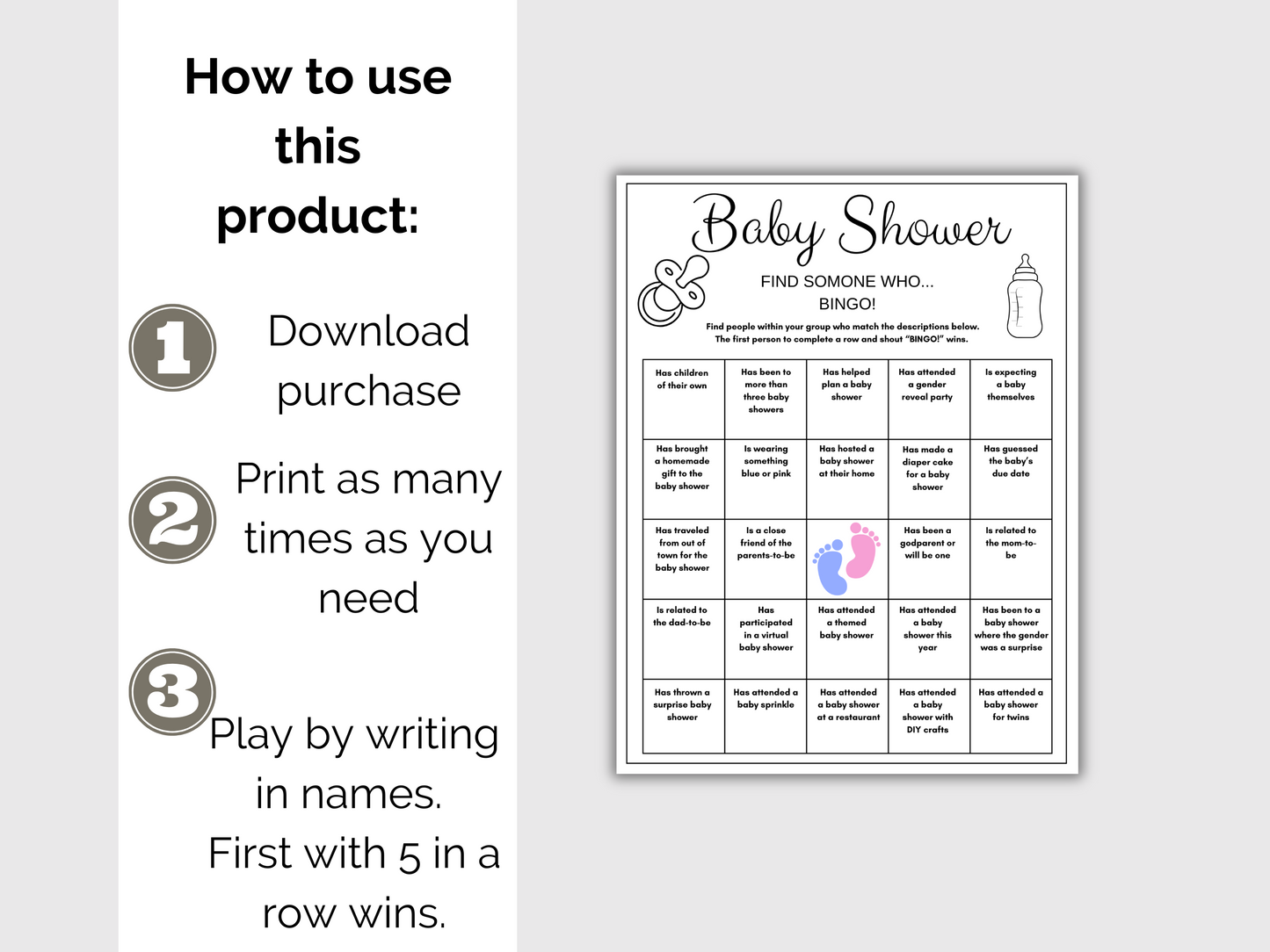 Baby Shower Find Someone Who