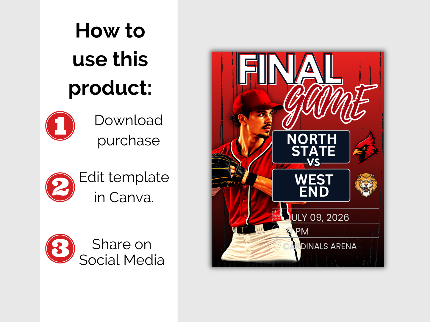 Baseball Game Day Social Media Template