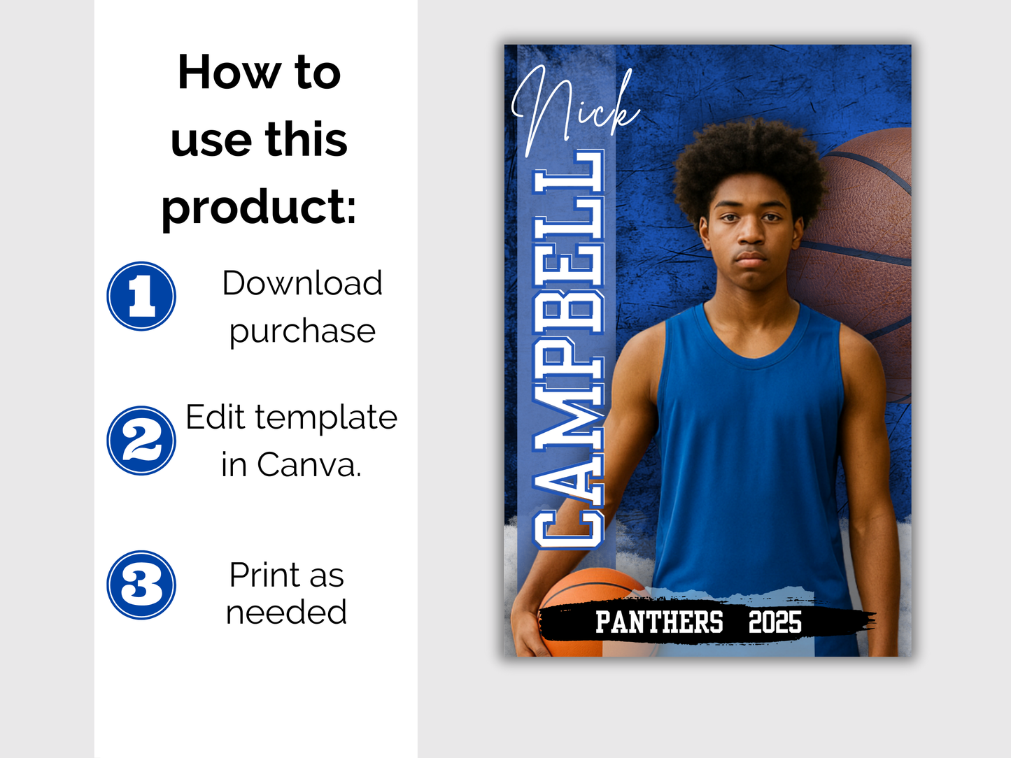 Editable Basketball Senior Banner Template