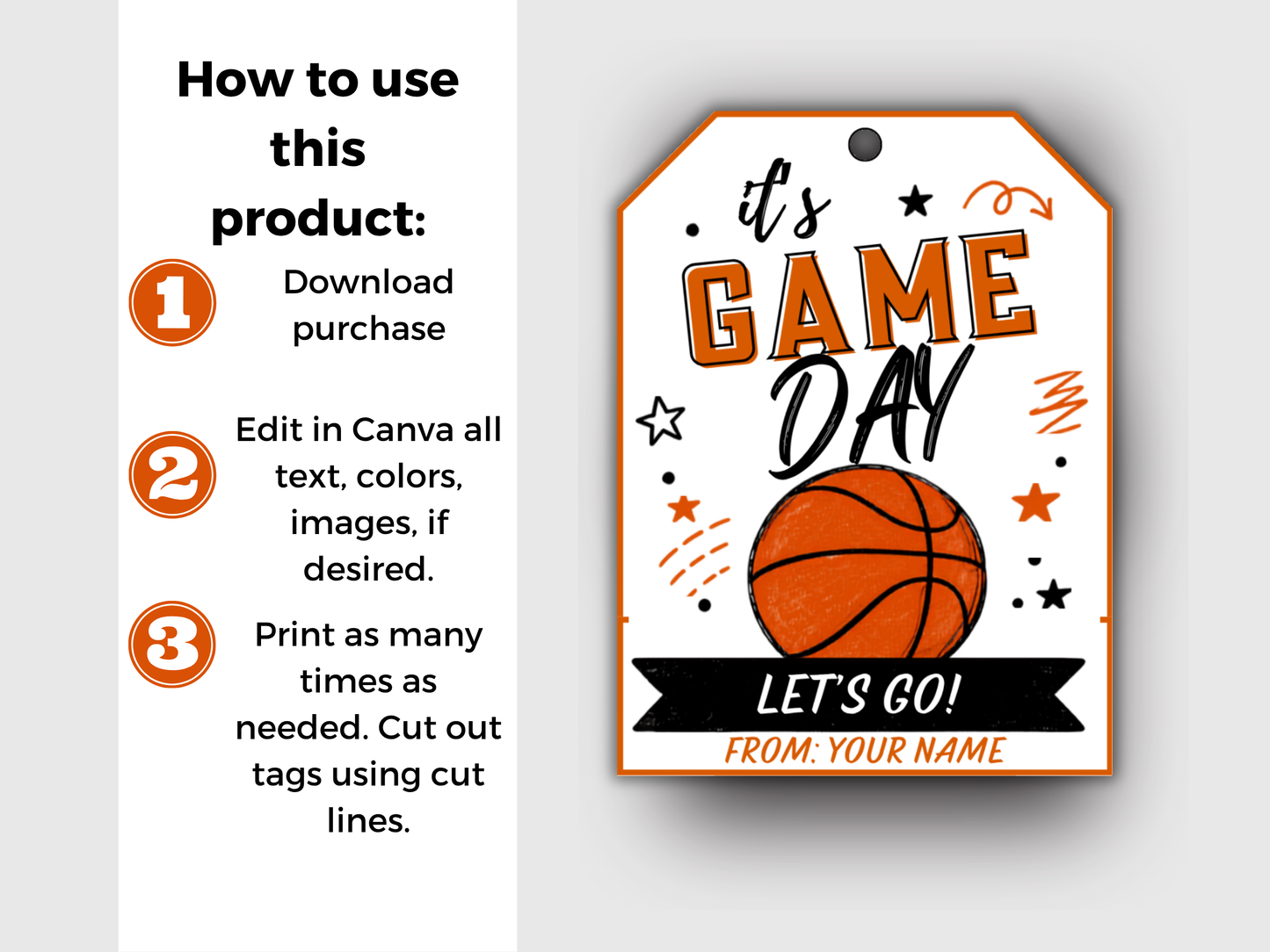 Editable Basketball Team Treat Tags