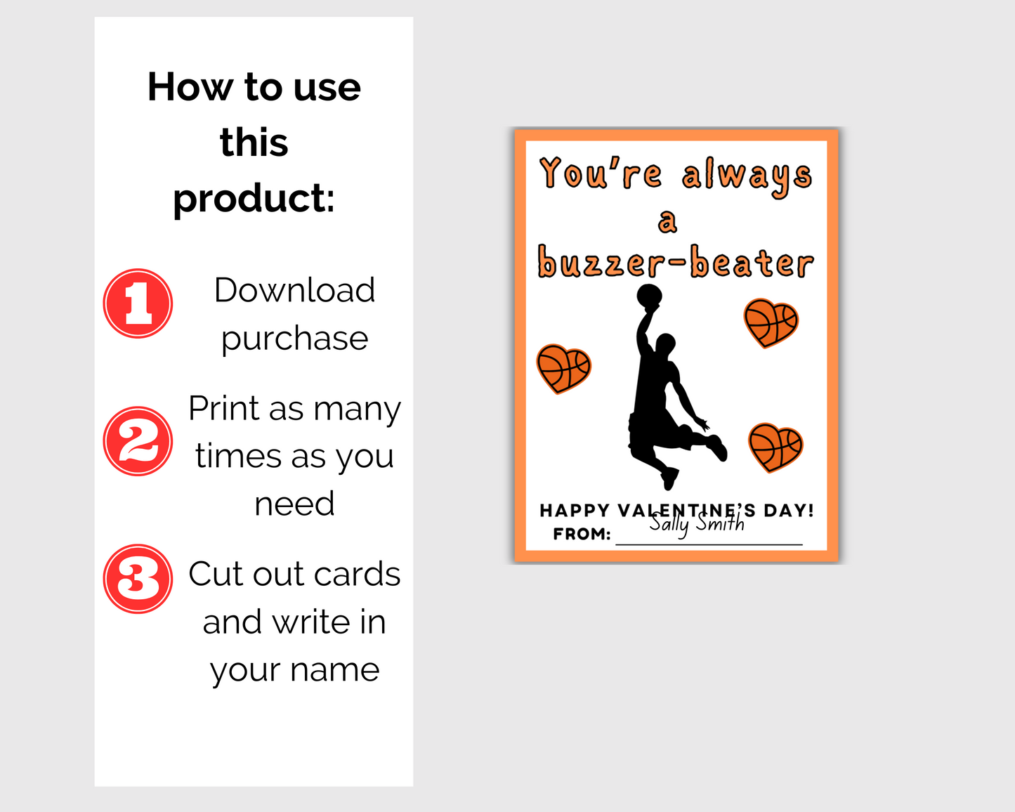 Basketball Valentine Cards