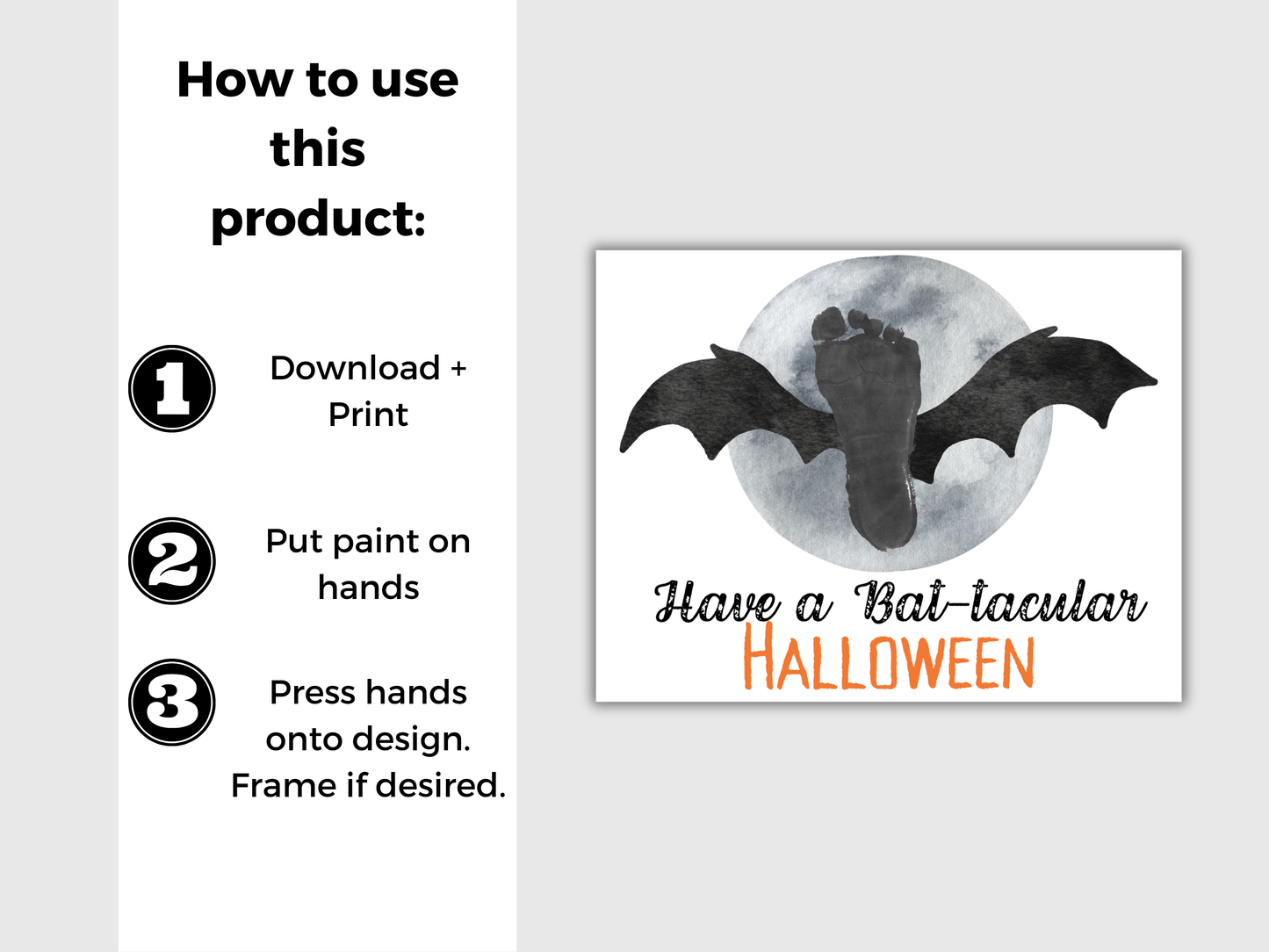 Bat Halloween Footprint Art