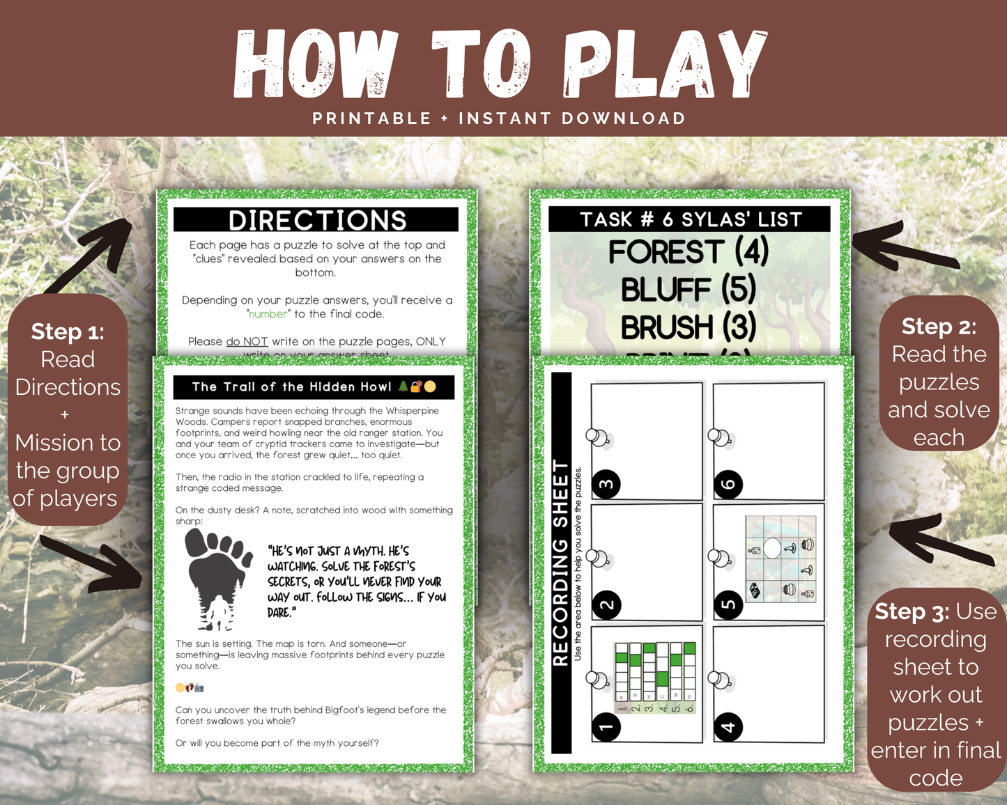 Bigfoot Escape Room for Kids