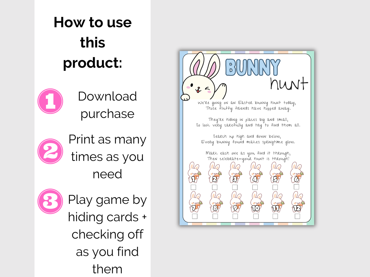 Easter Bunny Scavenger Hunt for kids