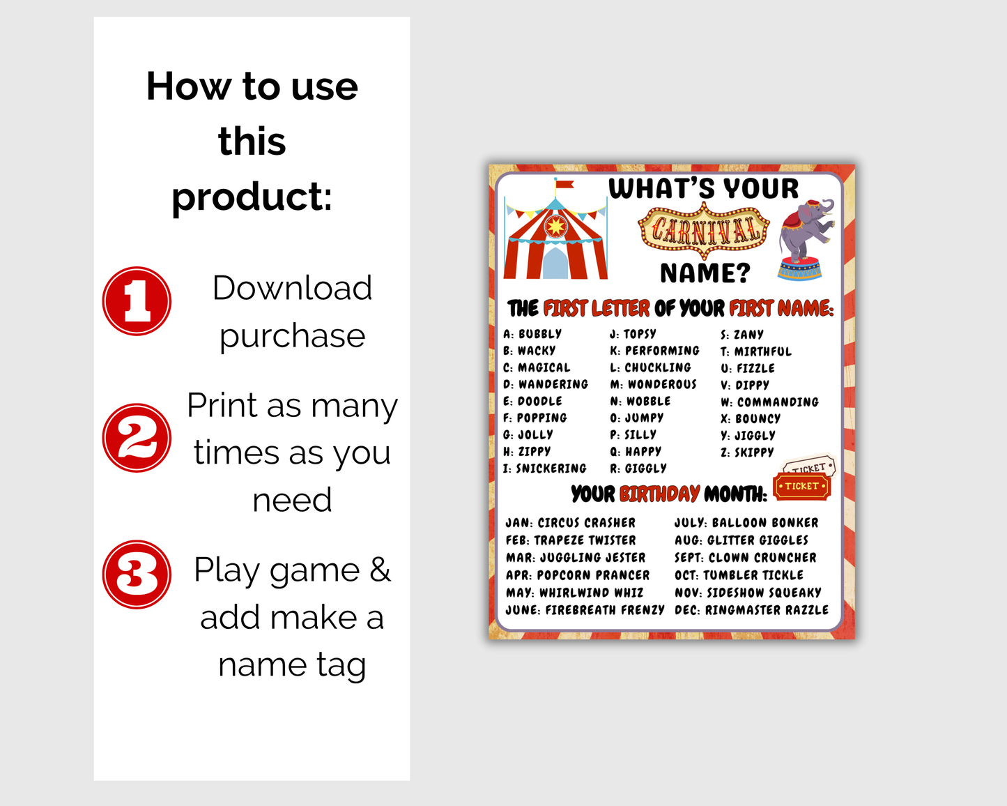 Carnival Party Game Bundle