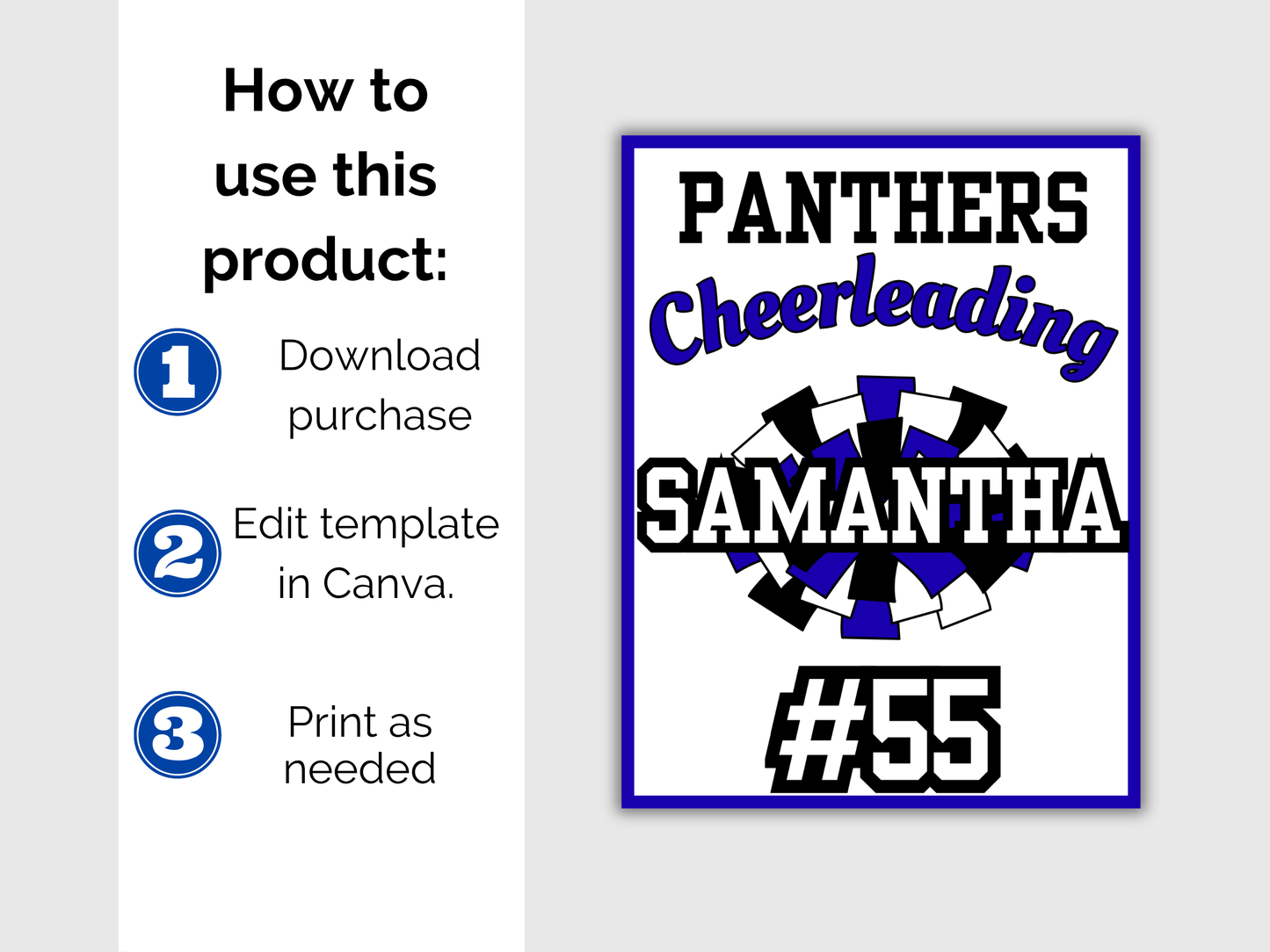 Editable Cheer Locker Sign Template