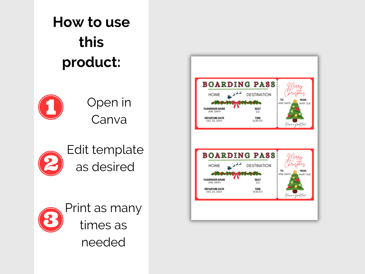 Christmas Boarding Pass