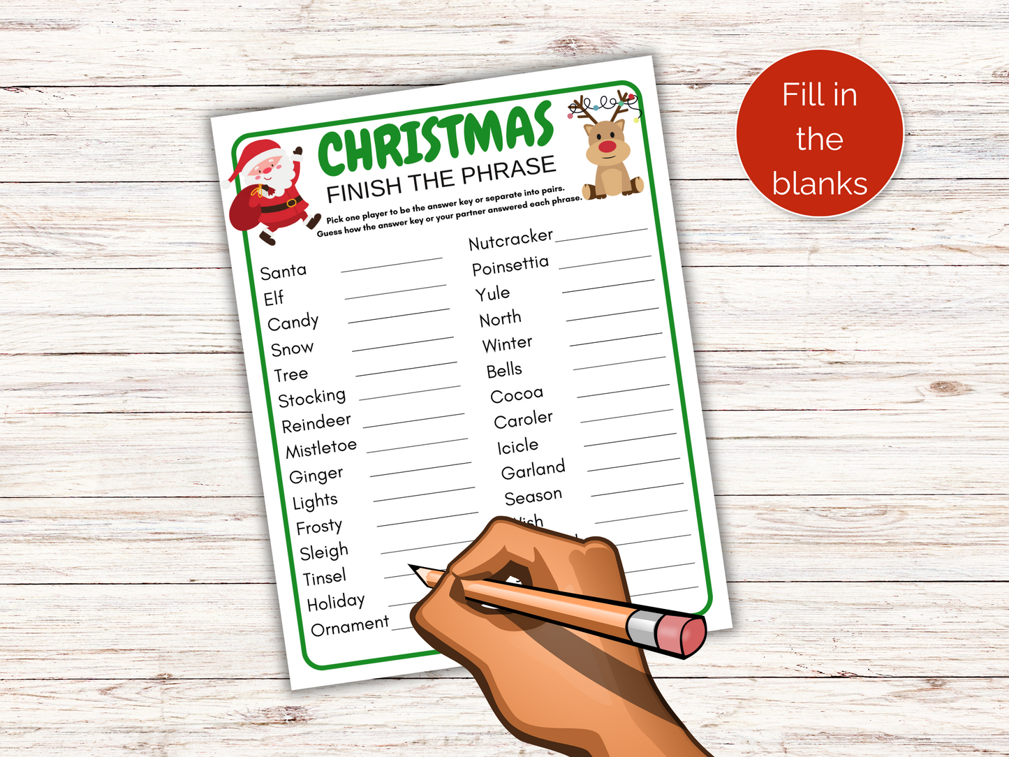 Christmas Finish the Phrase