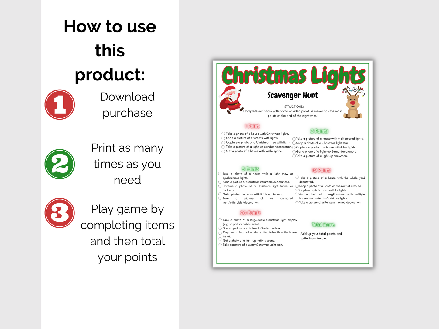 Christmas Lights Scavenger Hunt