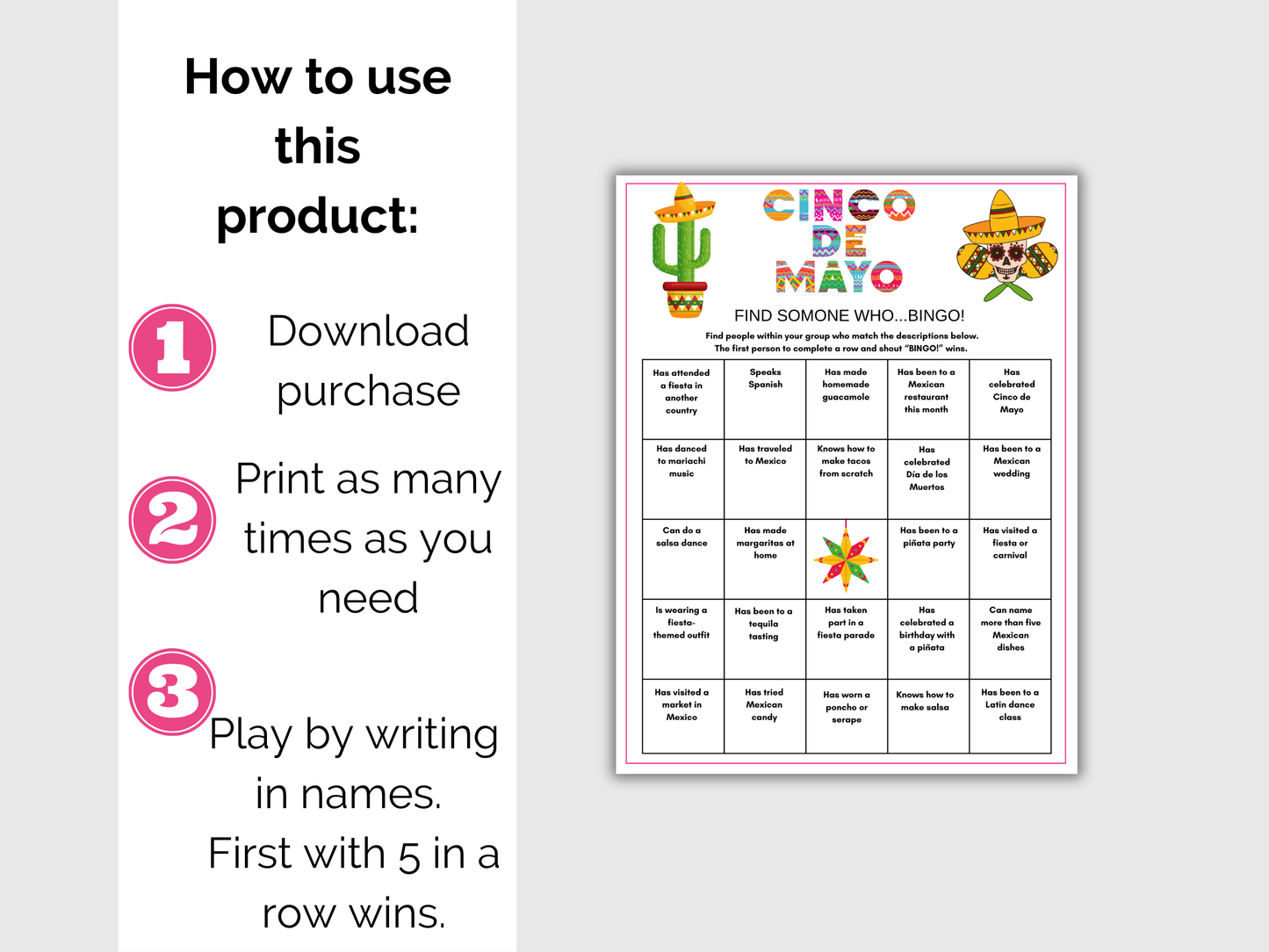 Cinco de Mayo Find Someone Who