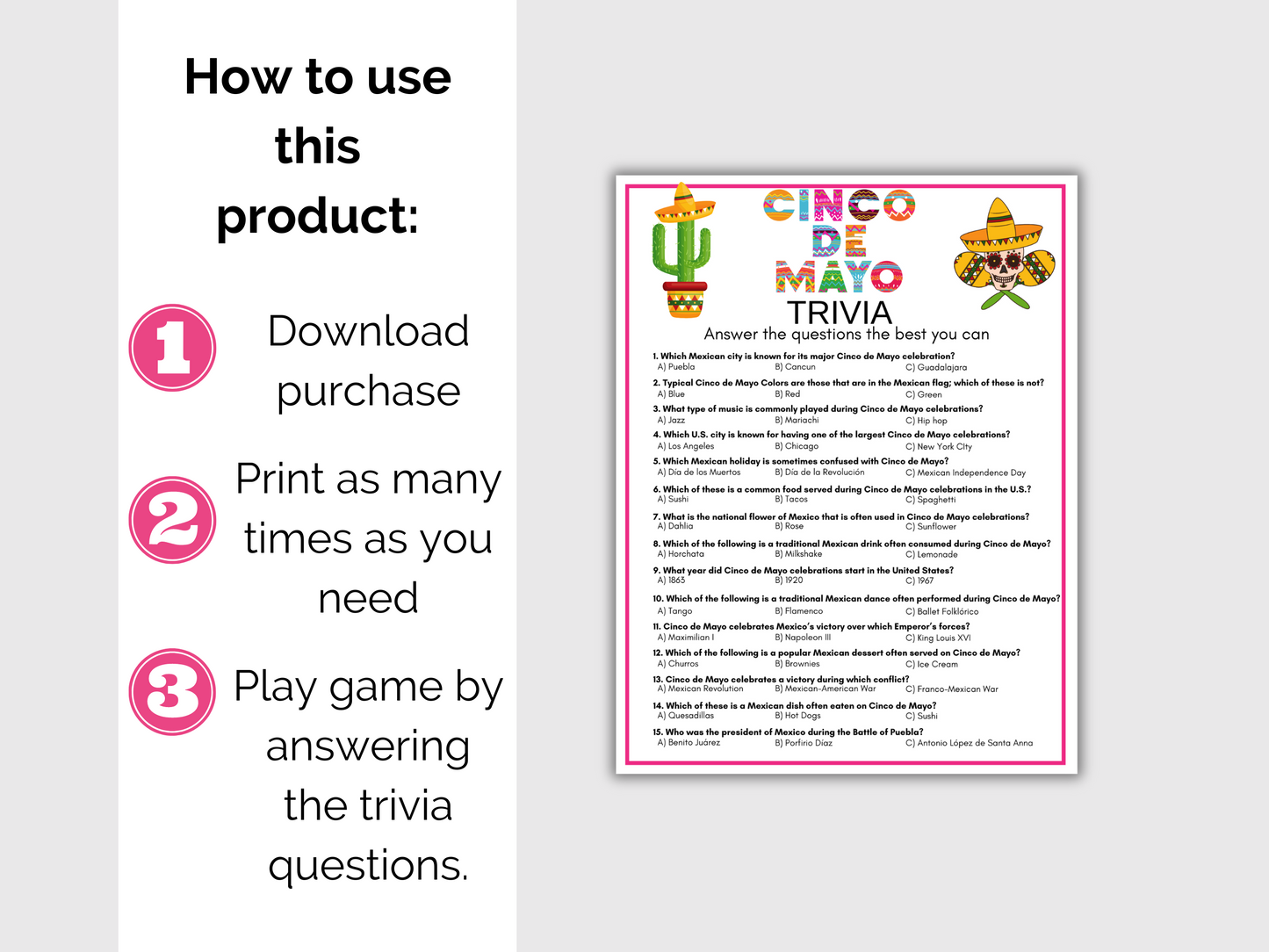 Cinco de Mayo Trivia Game