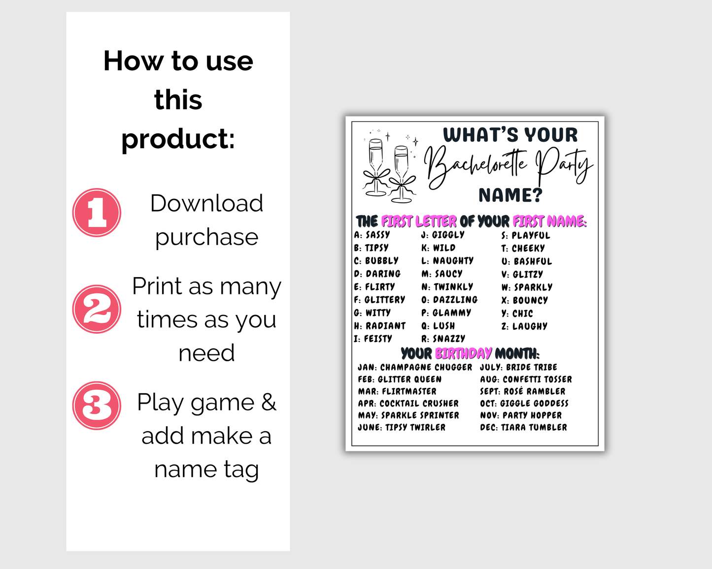 Clean Bachelorette Game Bundle Editable