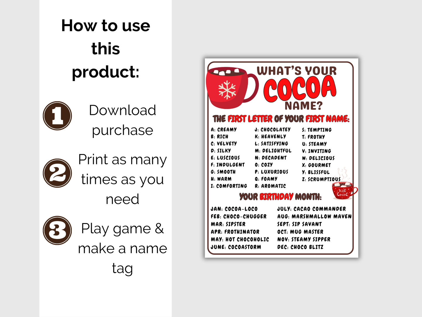 What's Your Cocoa Name