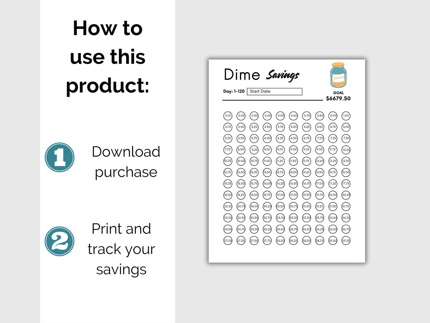 365 Day Coin Savings Challenge Bundle
