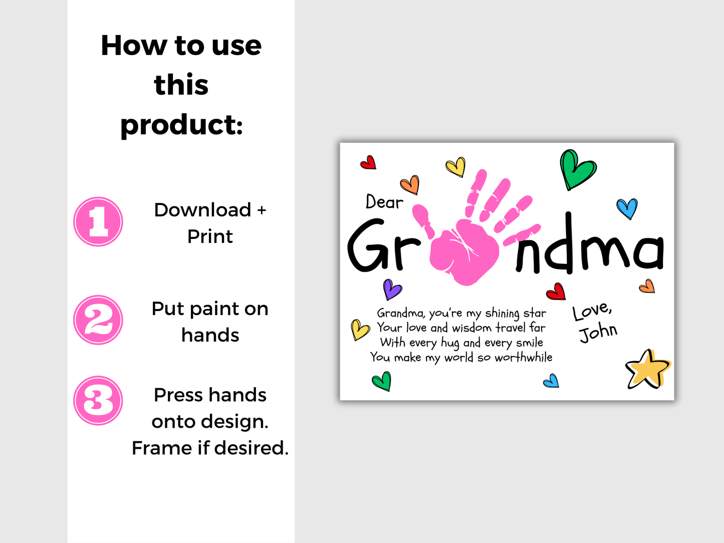Dear Grandma Handprint Art