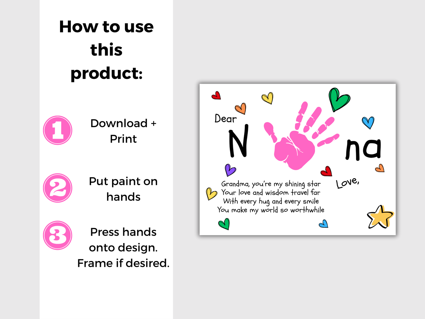 Dear Nana Handprint Art