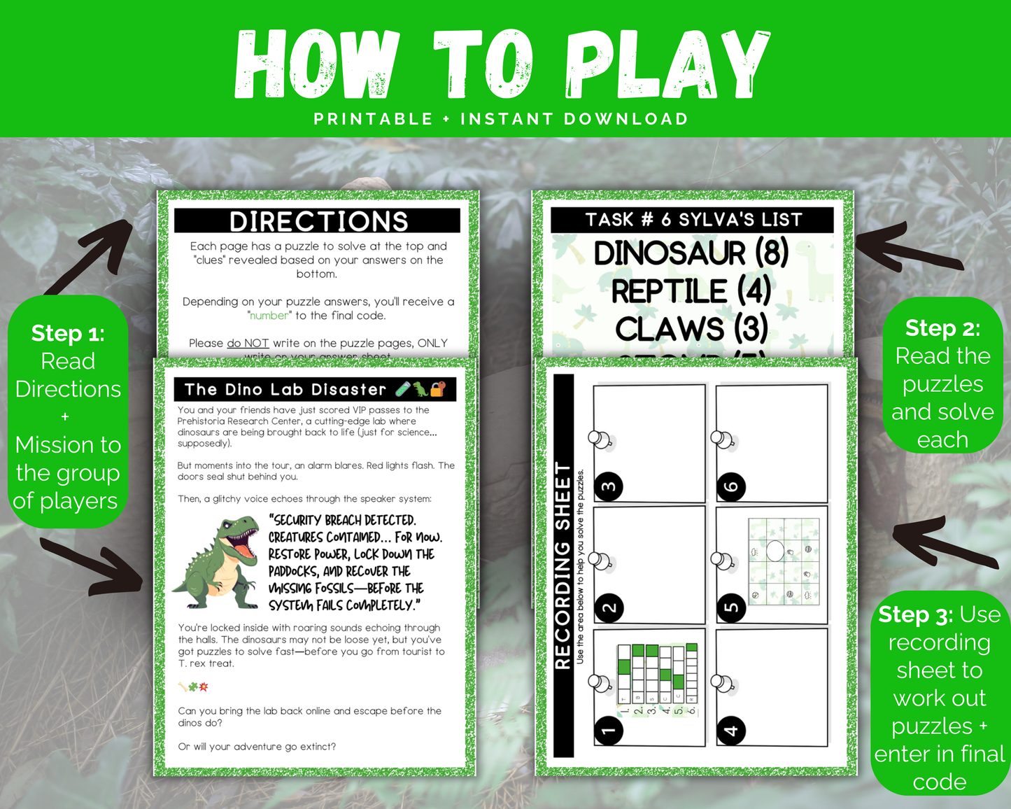 Dinosaur Escape Room for Kids