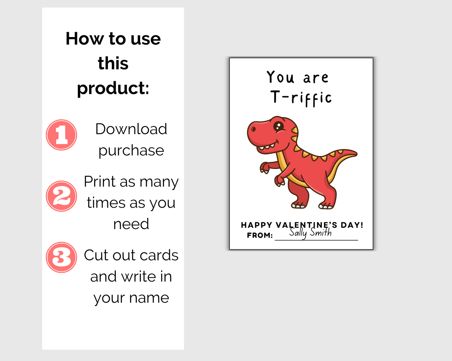 Dinosaur Valentine Cards