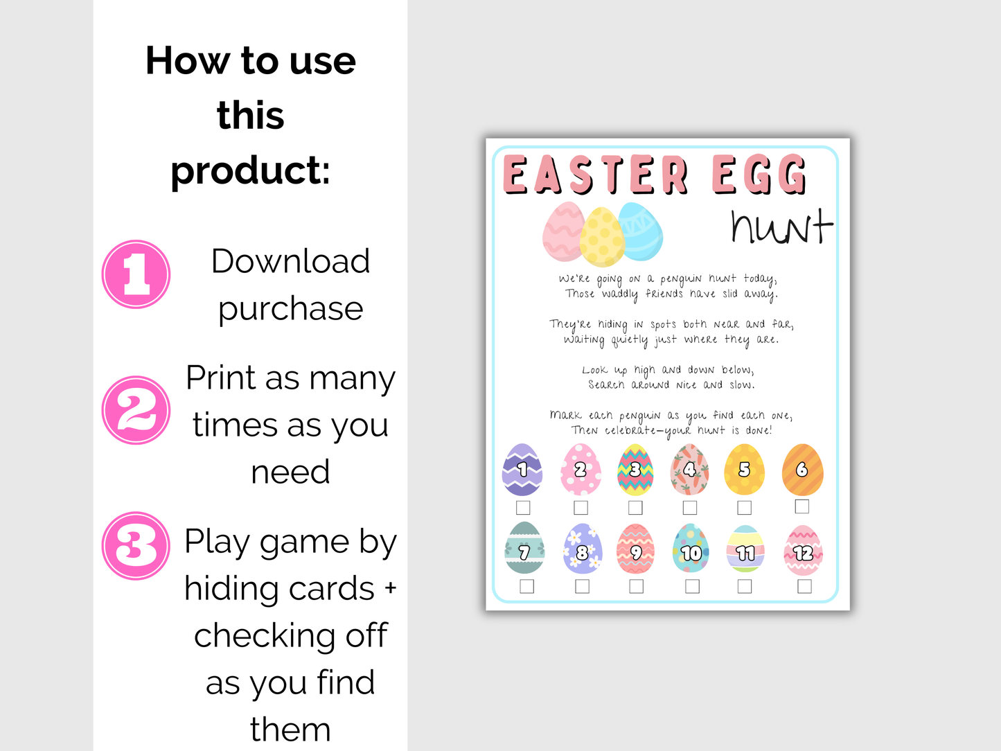Easter Egg Scavenger Hunt for kids