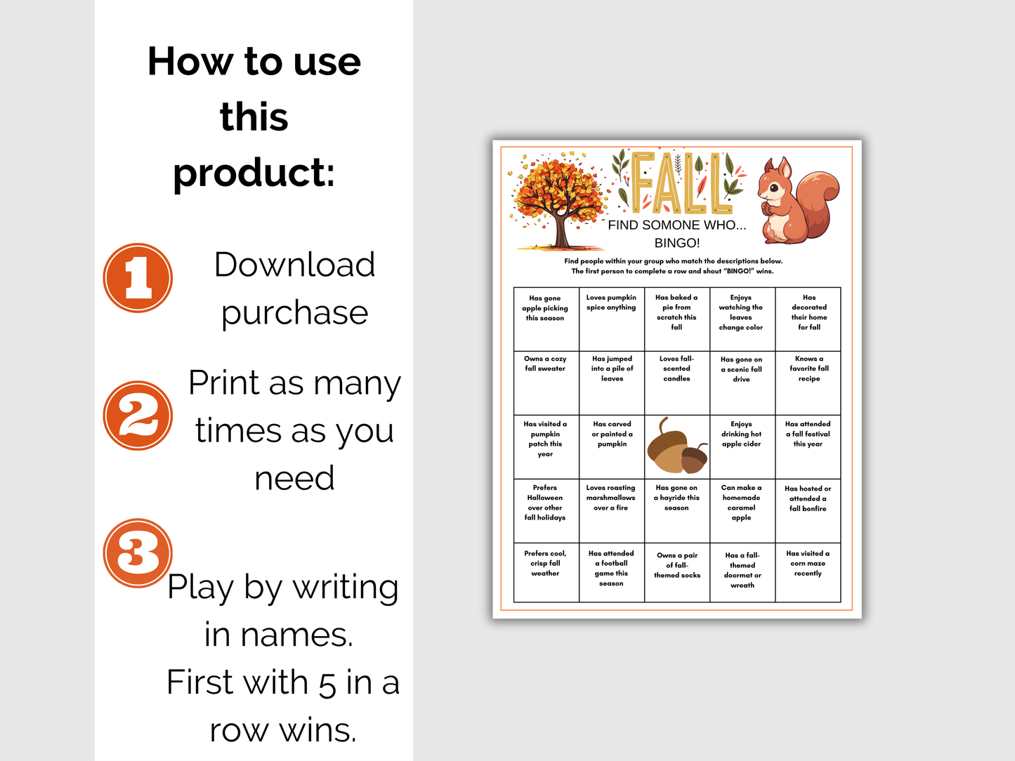 Fall Find Someone Who