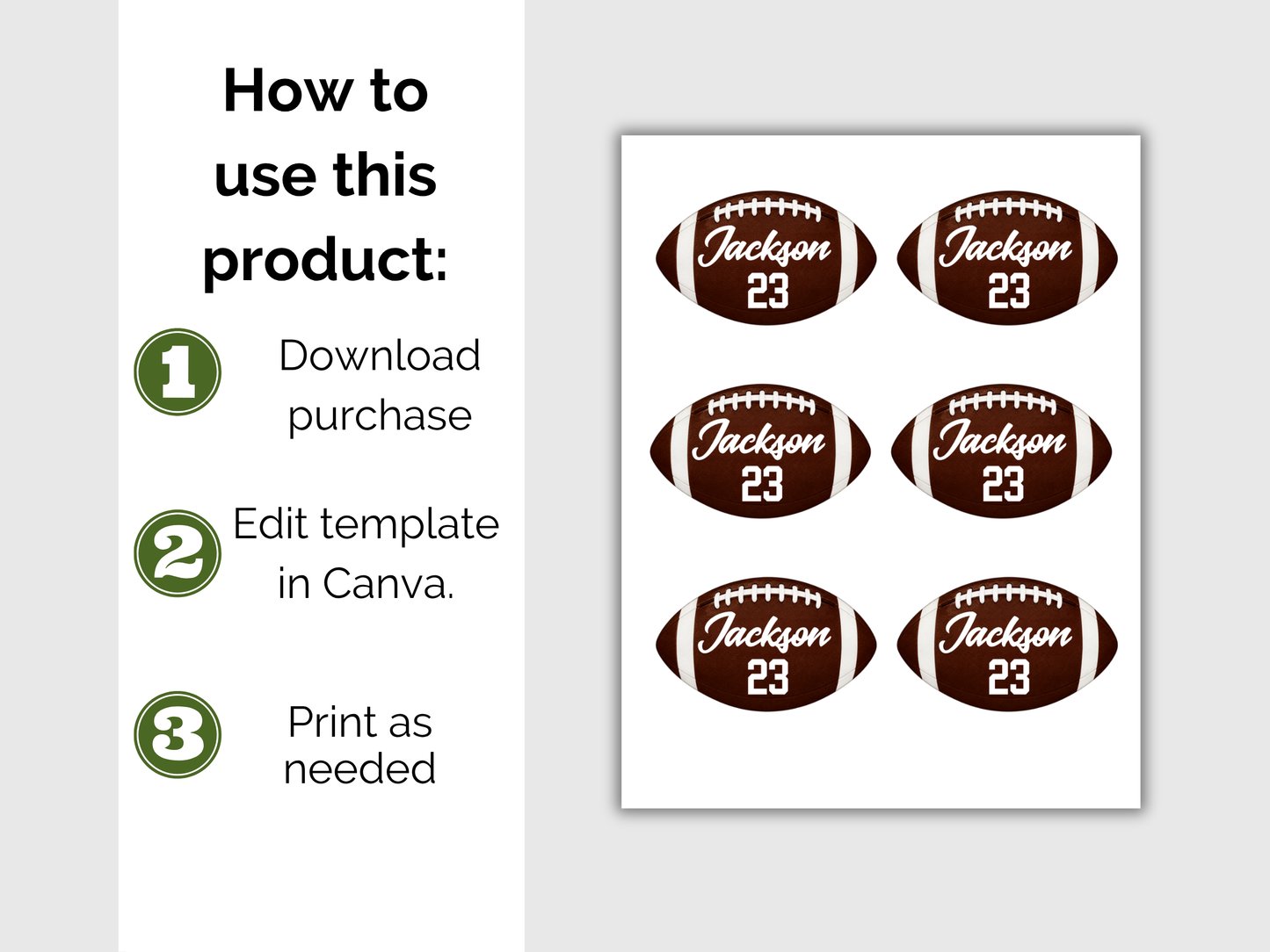 Editable Football Name Tags Template