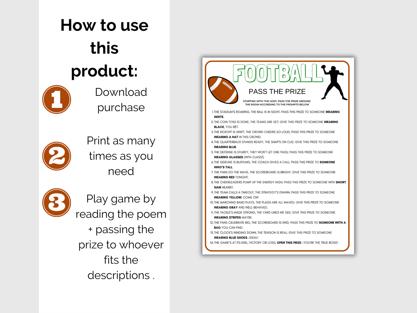 Football Pass The Prize