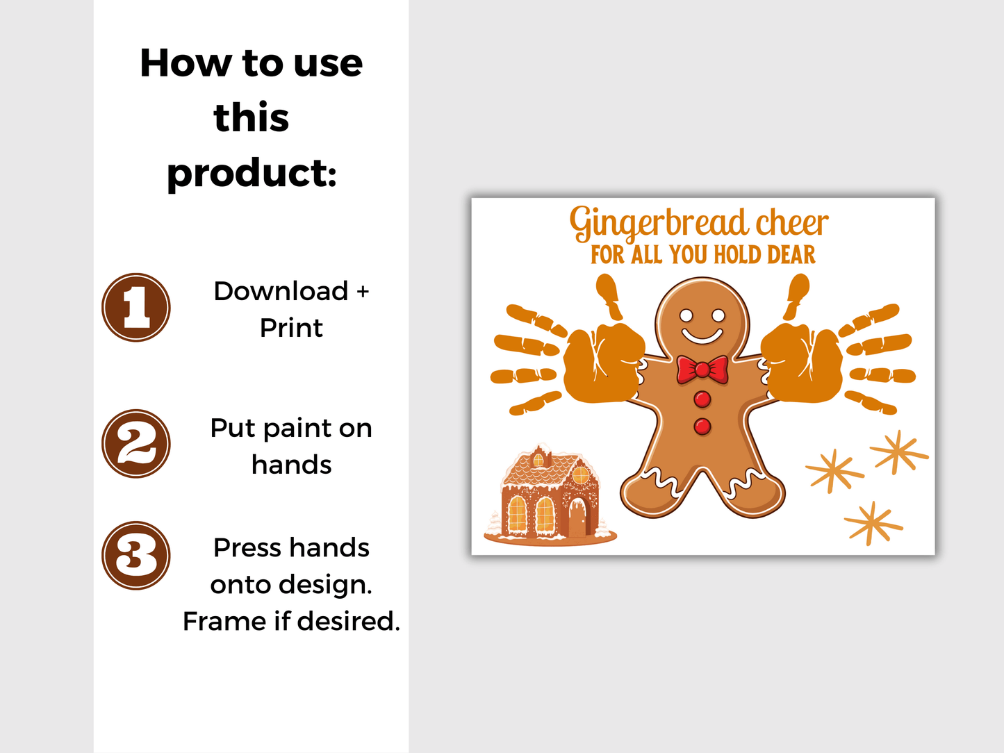 Gingerbread Man Handprint Art