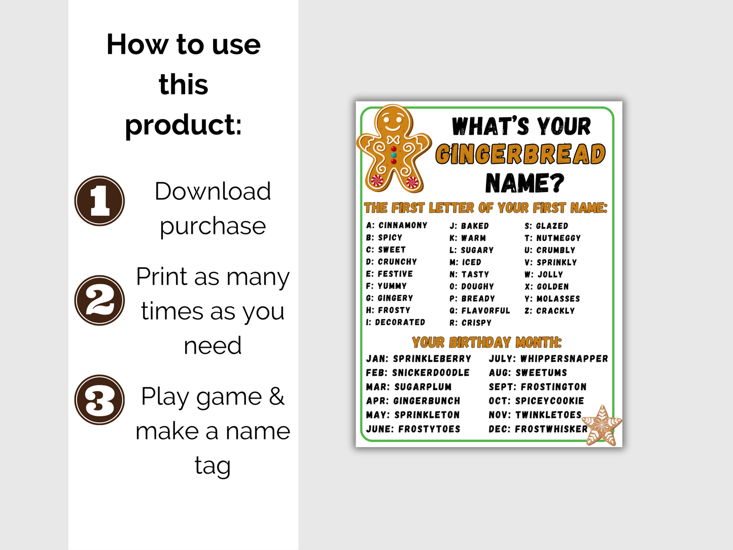 What's Your Gingerbread Name