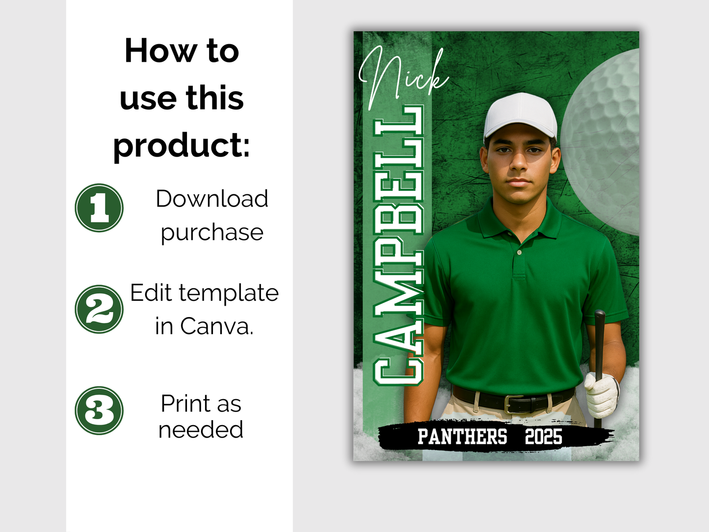 Editable Senior Golf Banner Template