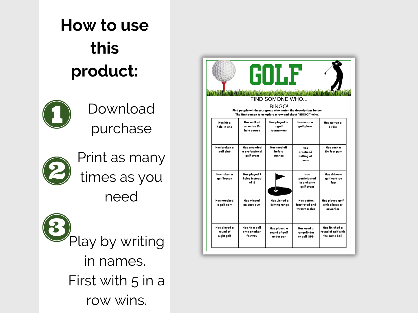 Golf Find Someone Who