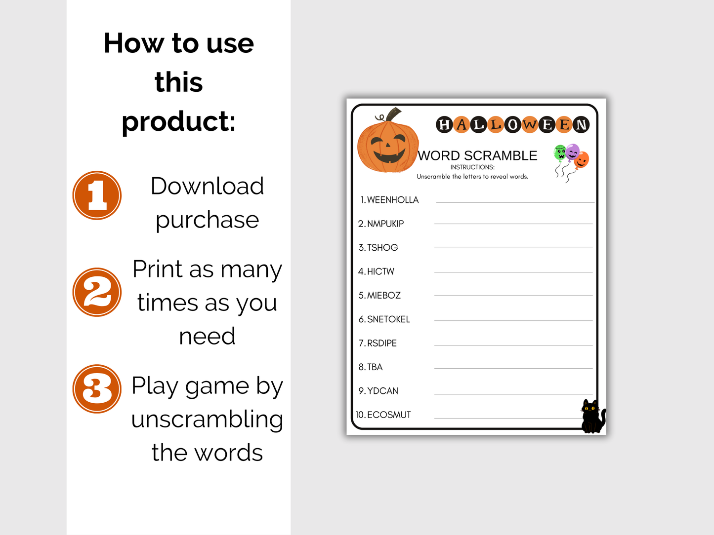 Halloween Word Scramble