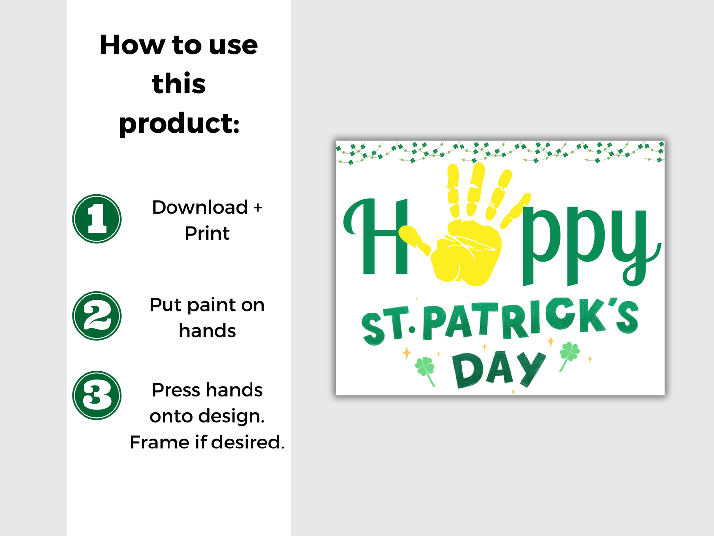 Happy St Patrick's Day Handprint Art