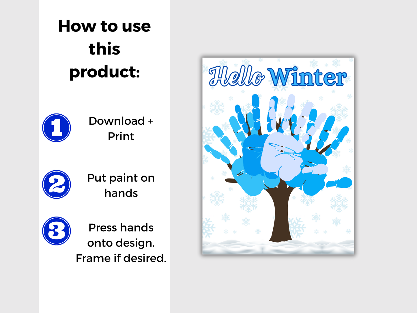 Winter Tree Handprint Art