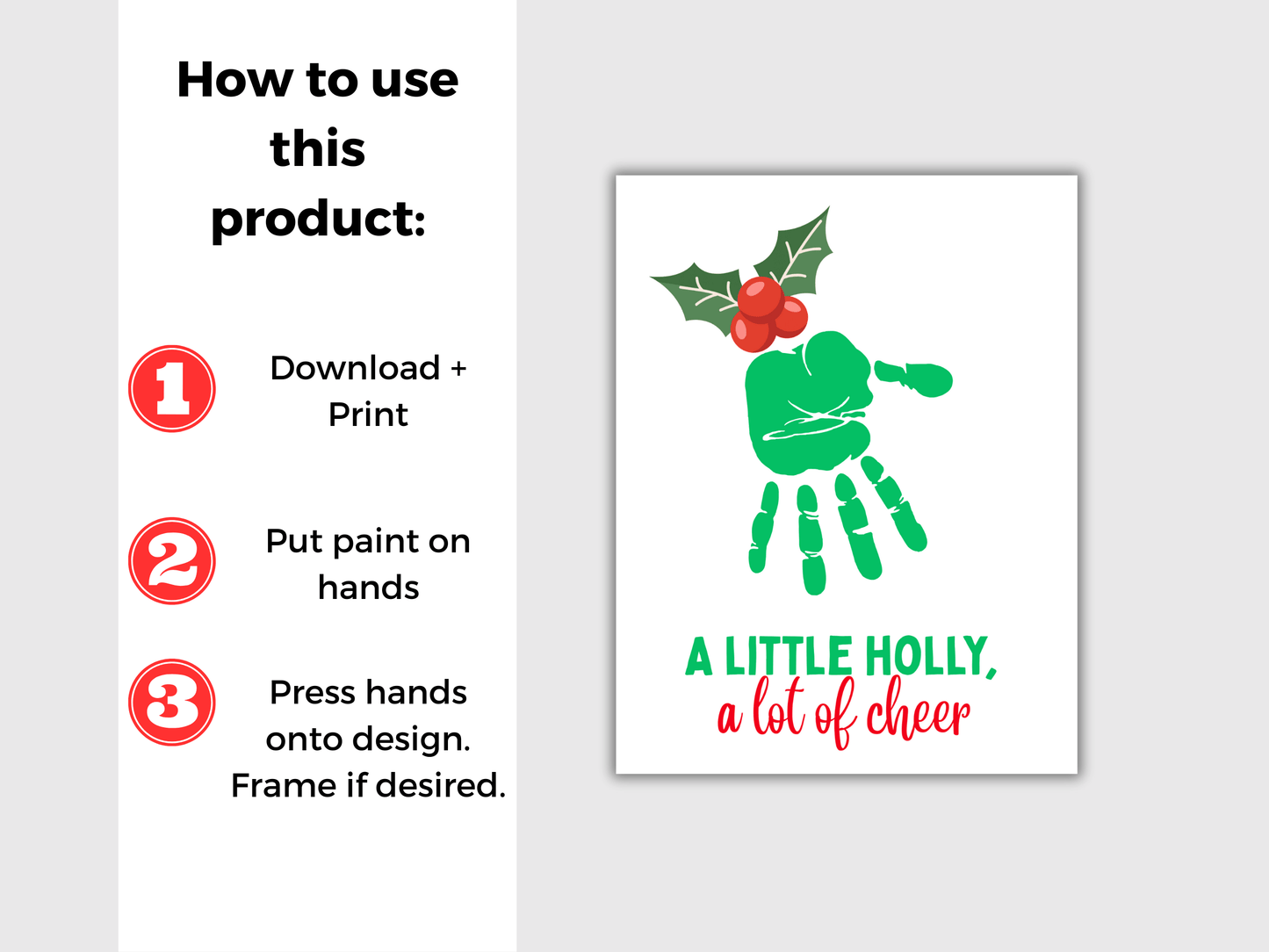 Holly Handprint Art