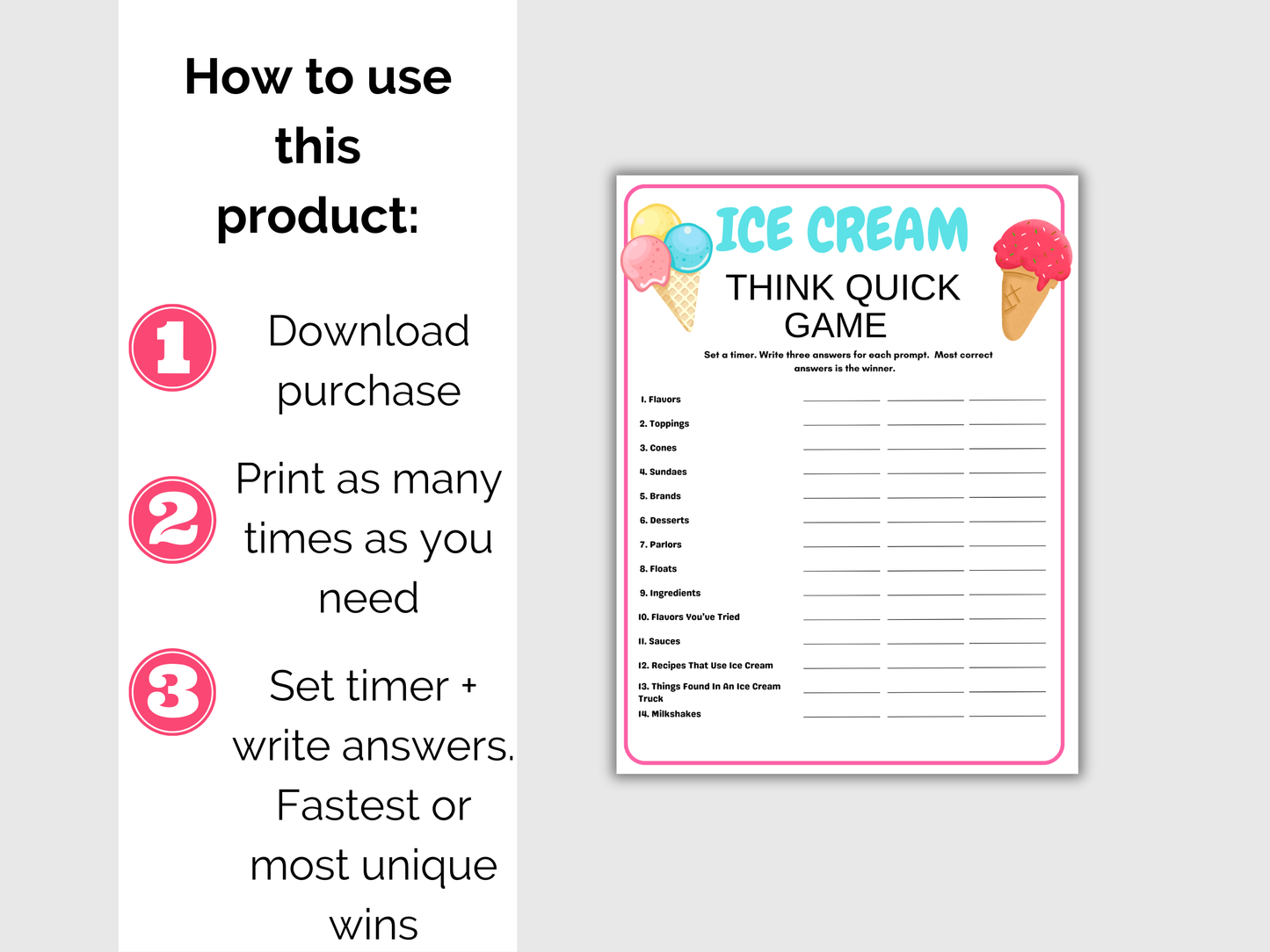 Ice Cream Think Quick