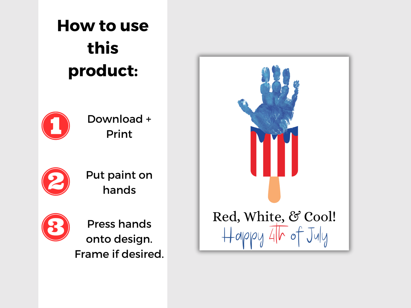July 4th Popsicle Handprint Art