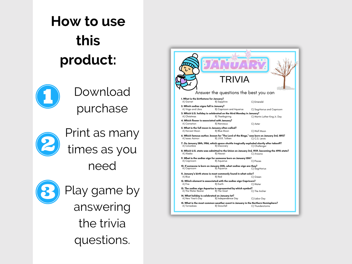 January Trivia Game