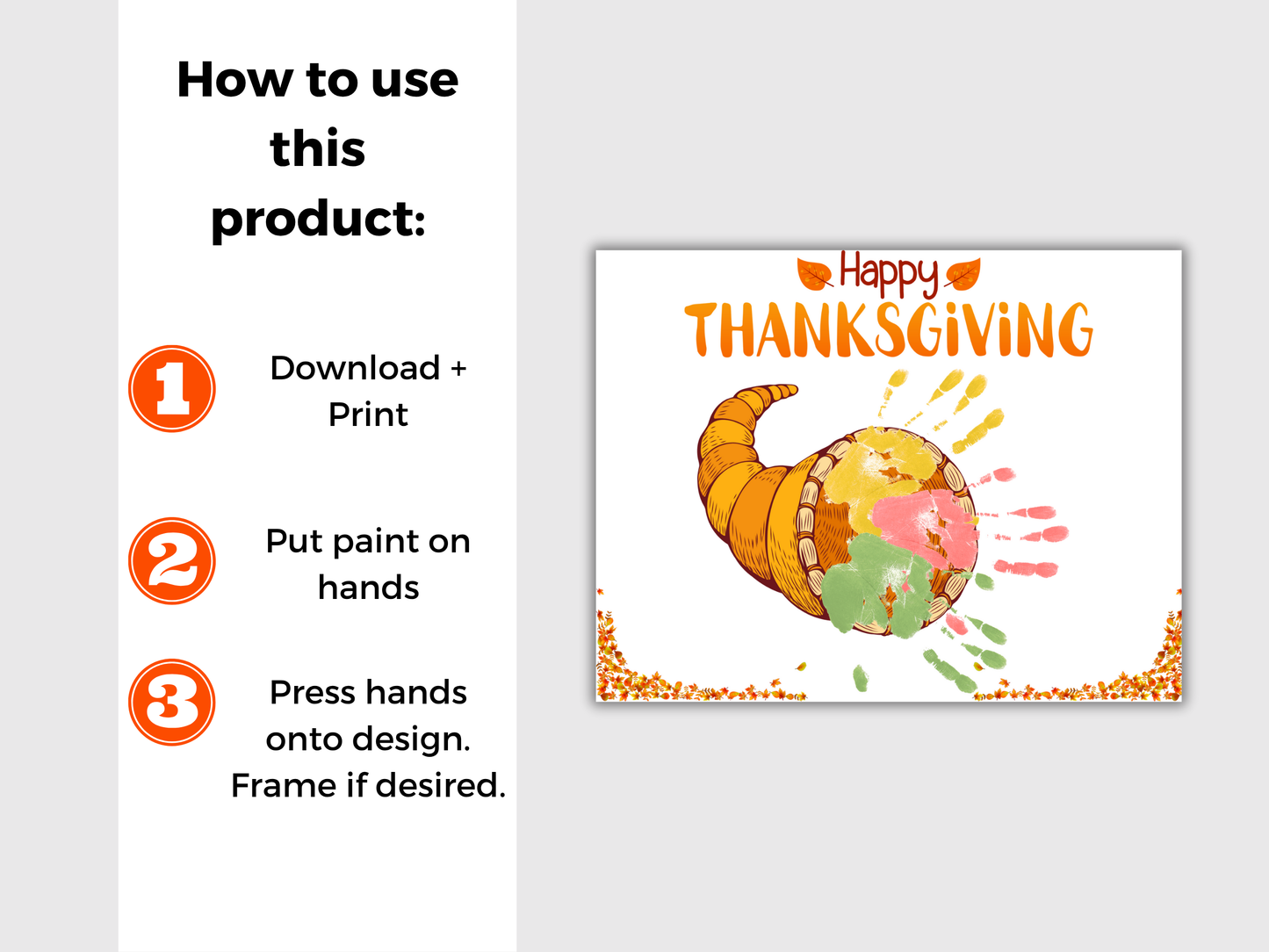 Cornucopia Thanksgiving Handprint Art