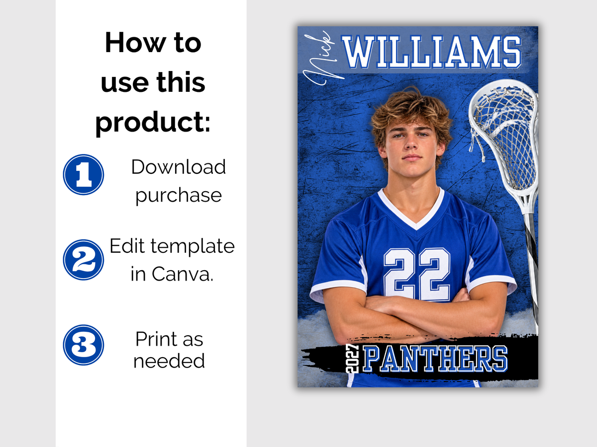 Editable Lacrosse Senior Banner Template