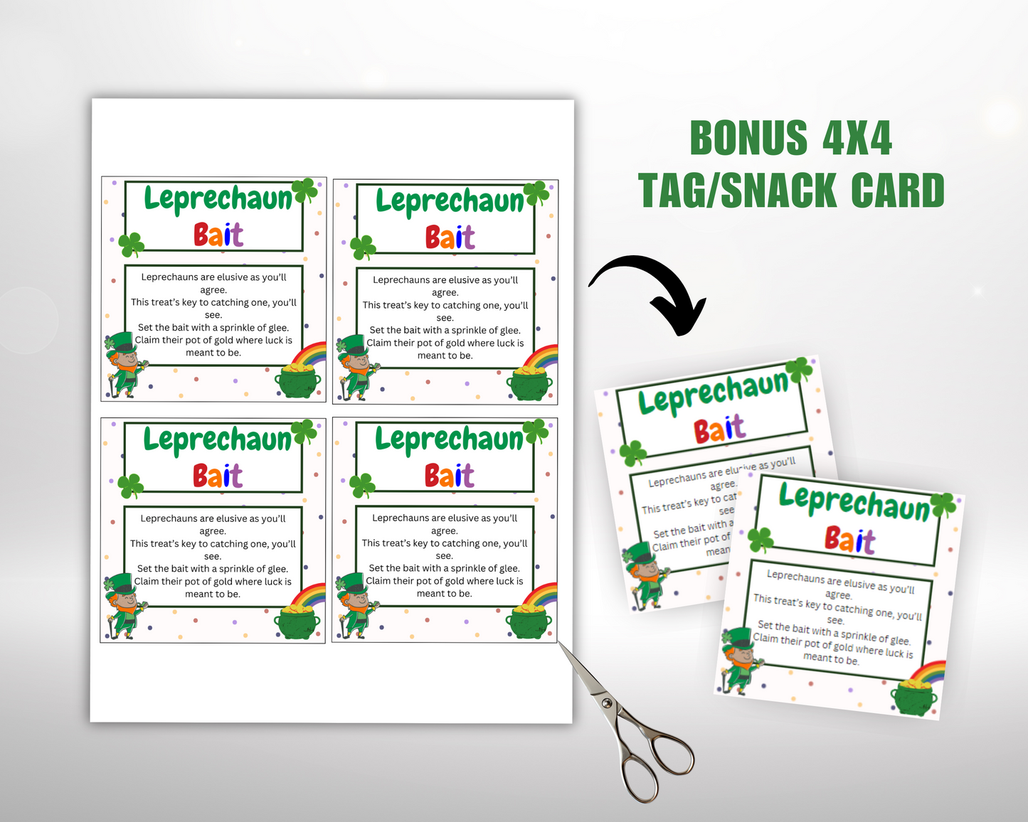 Leprechaun Bait Treat Bag Topper