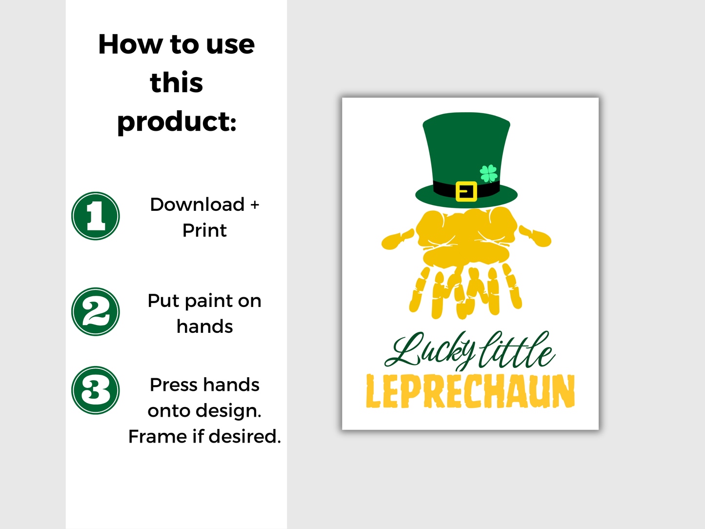 St Patrick's Day Lucky Little Leprechaun Handprint Art