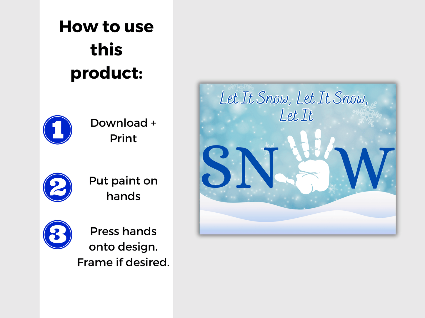 Let It Snow Handprint Art
