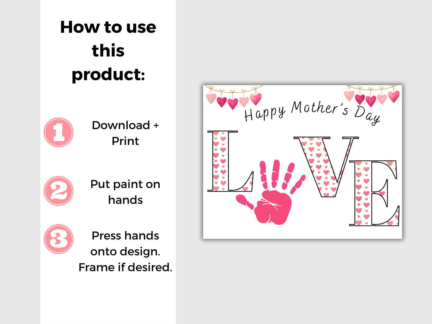 Mothers Day Love Handprint Art