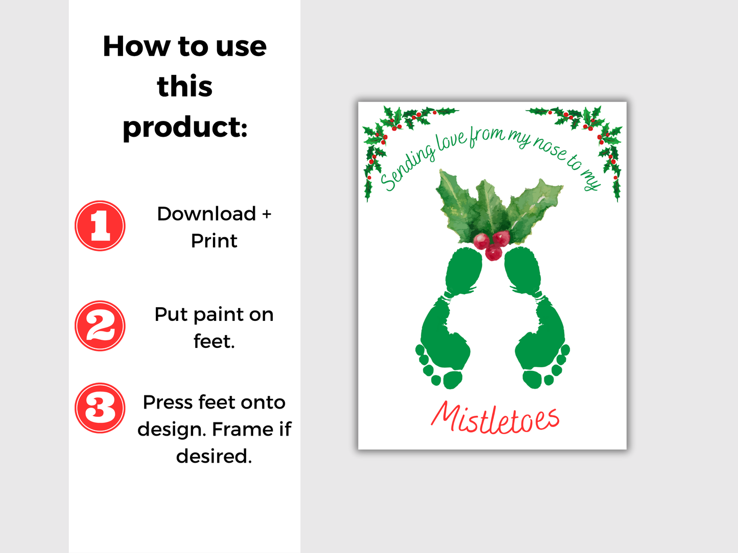 Mistletoe Footprint Art
