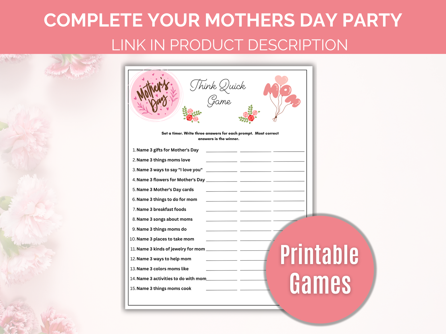 Who Knows Mom Best Game