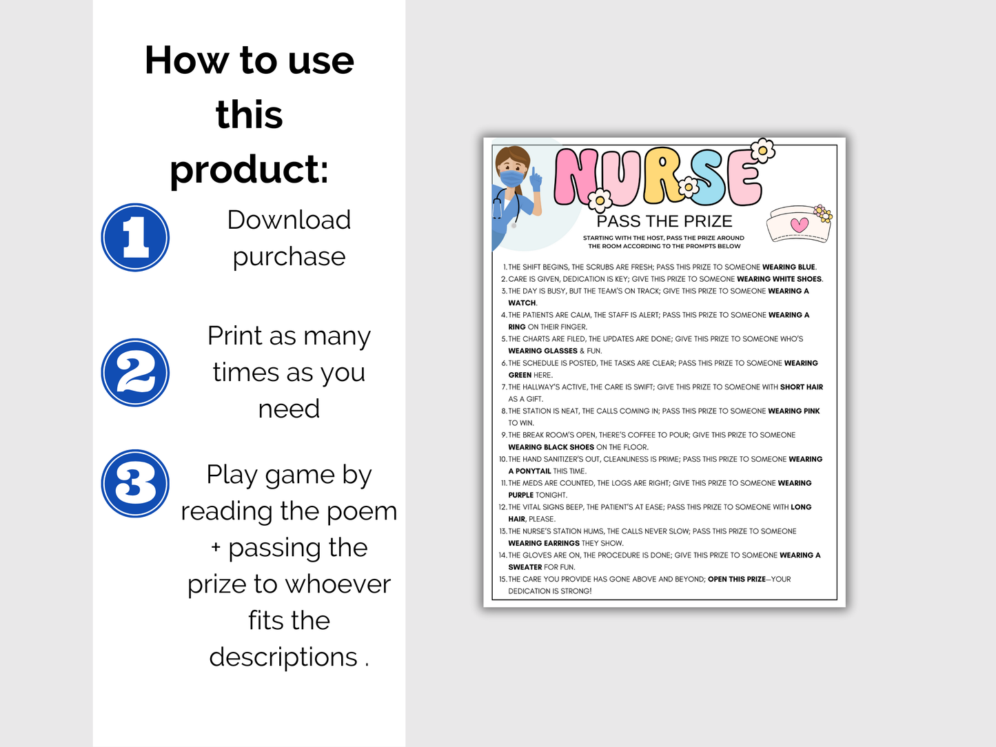 Nurse Pass The Prize