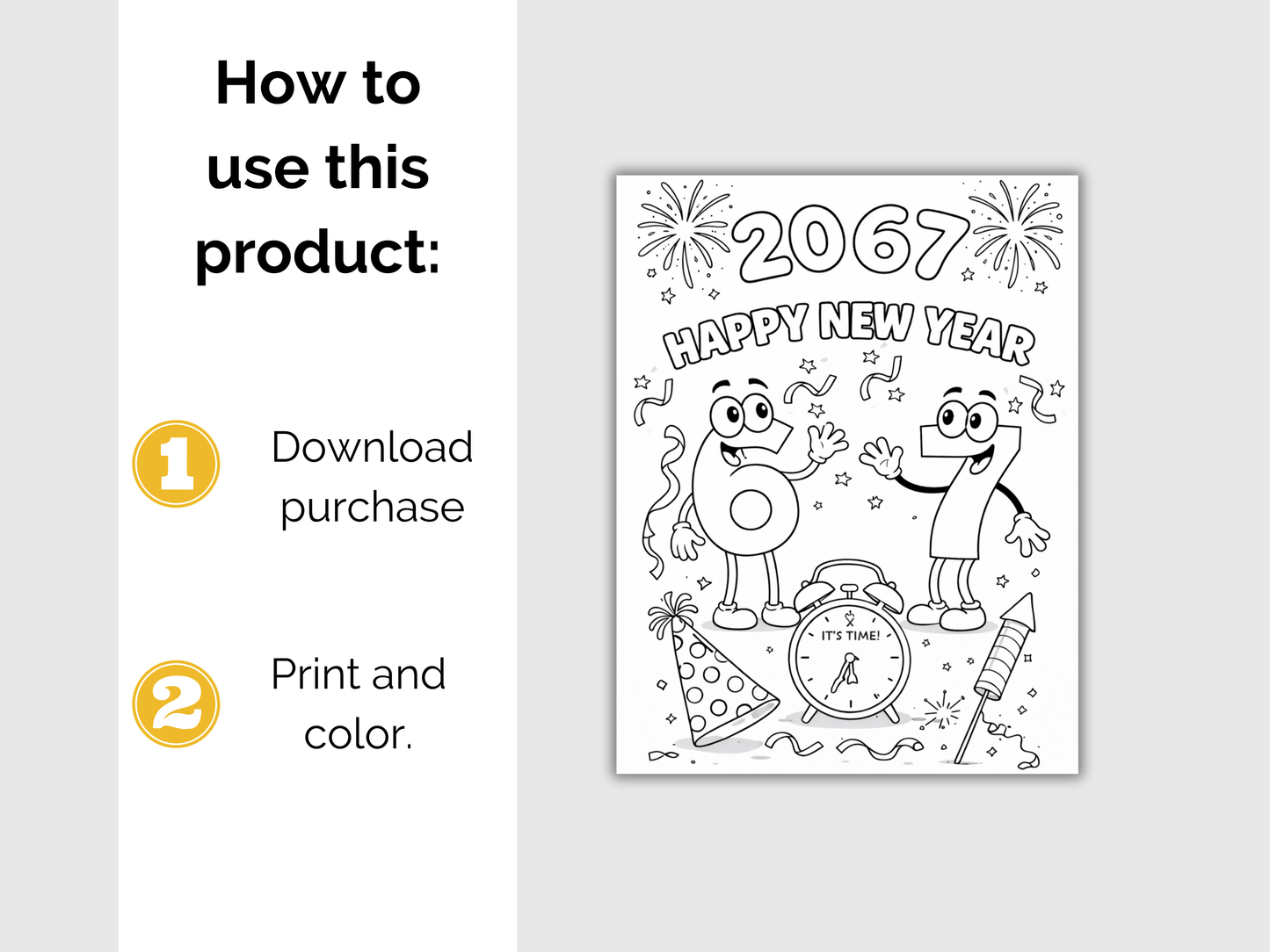67 New Year Coloring Pages