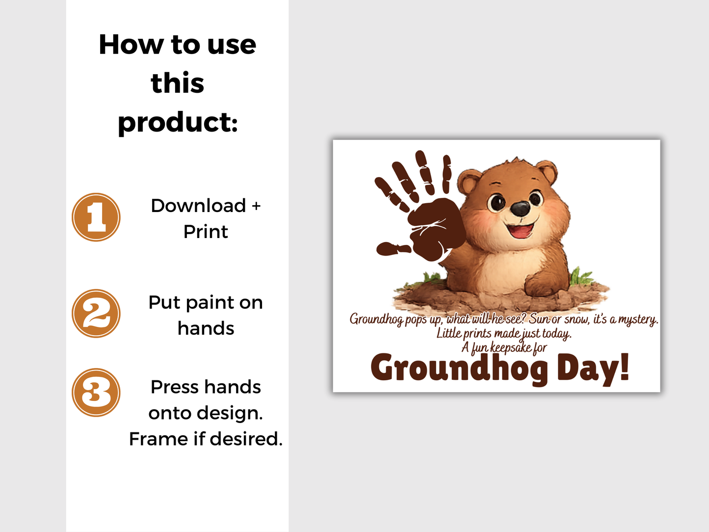 Groundhog Day Poem Handprint Art